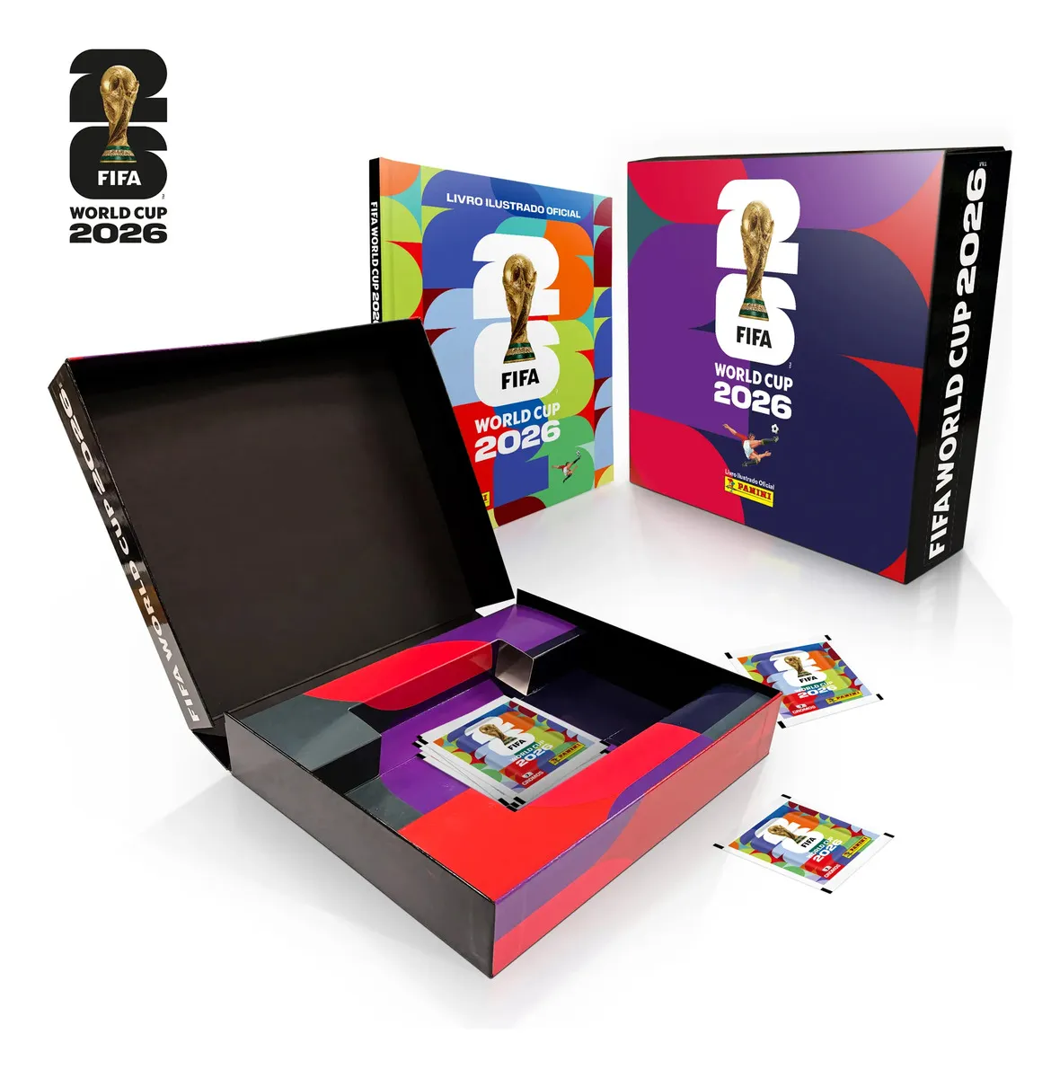 Box Copa do Mundo c/ 1 Álbum Capa Dura + 40 Envelopes de Figurinhas FIFA WORLD CUP 2026